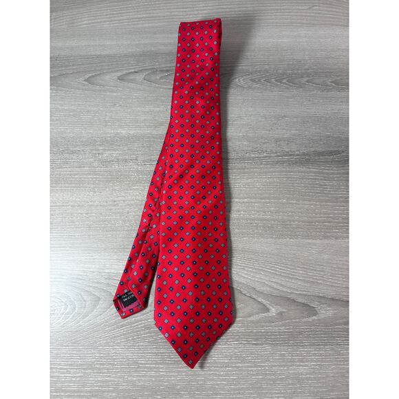 Lilly Dache - Paris Rome Los Angeles - Men’s Tie- Red W/ Multicolor Polka Dots - Picture 1 of 4